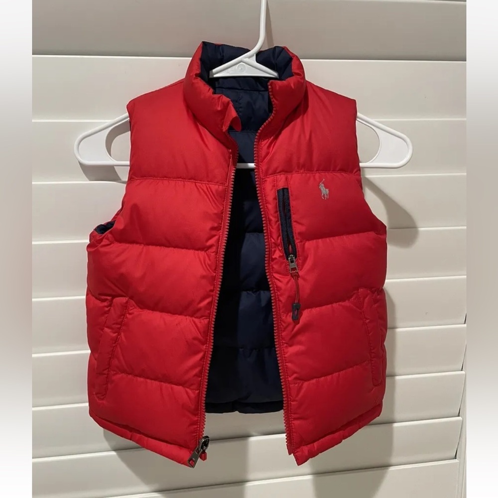 Polo Ralph Lauren Boys Reversible Full Zip Down Puffer Ripstop Vest Jacket Coat